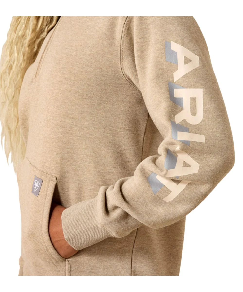 Ariat Women's Rebar 1/2 Zip Logo Hoodie - Image 3