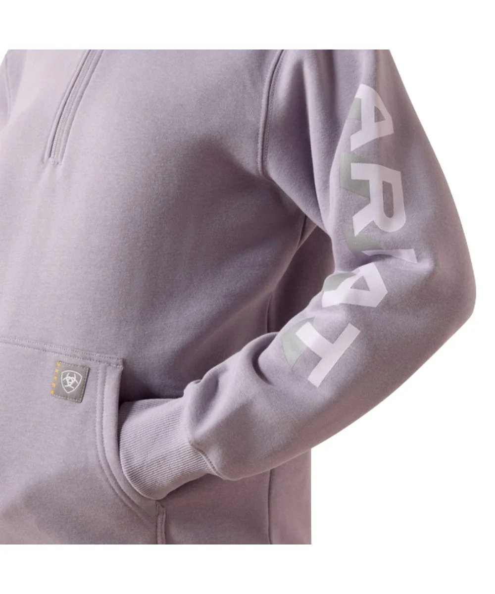 Ariat Women's Rebar 1/2 Zip Logo Hoodie - Image 3