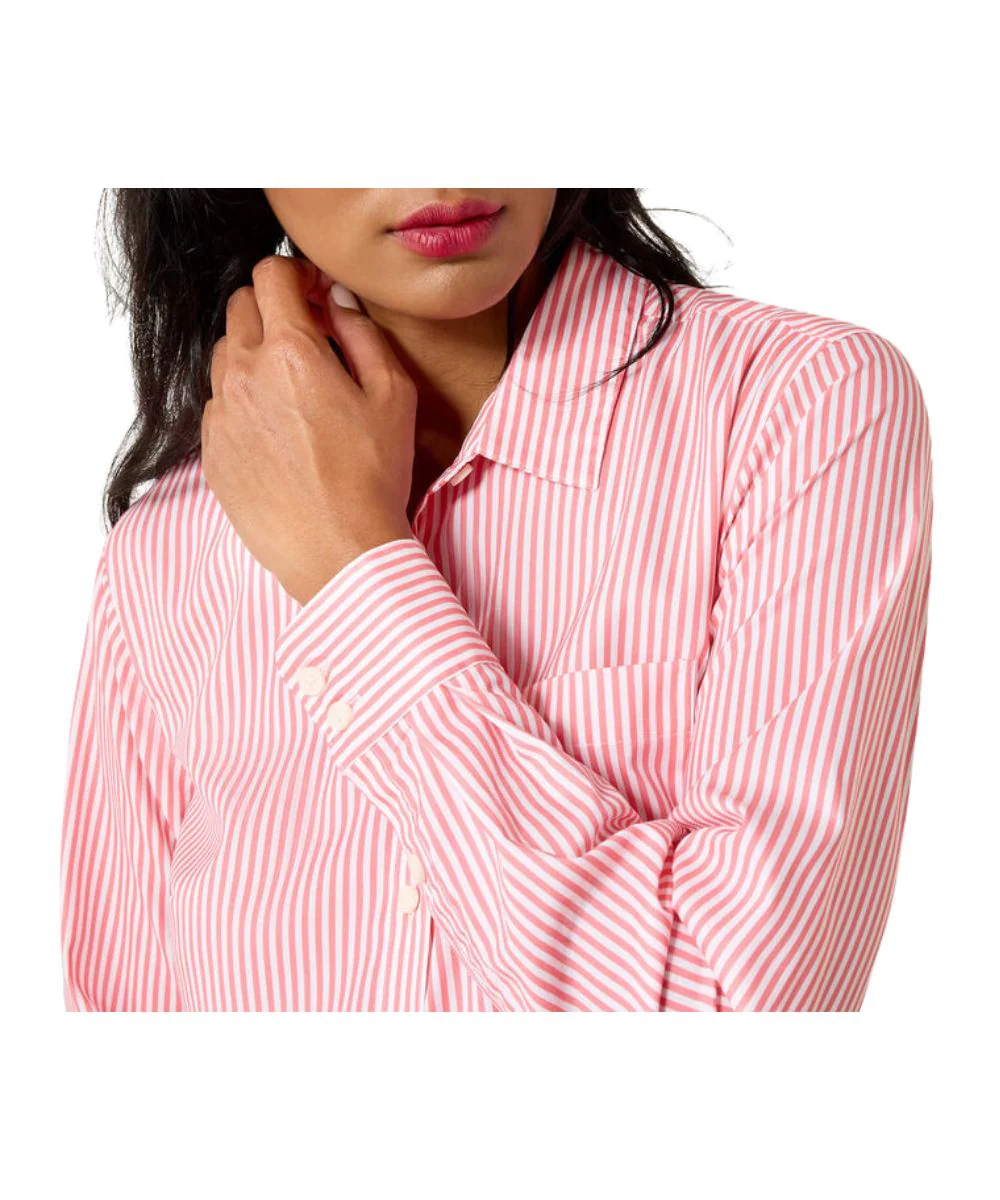 Ariat Women's Sun Kissed Coral Kirby Pro Button Down Shirt - Image 3