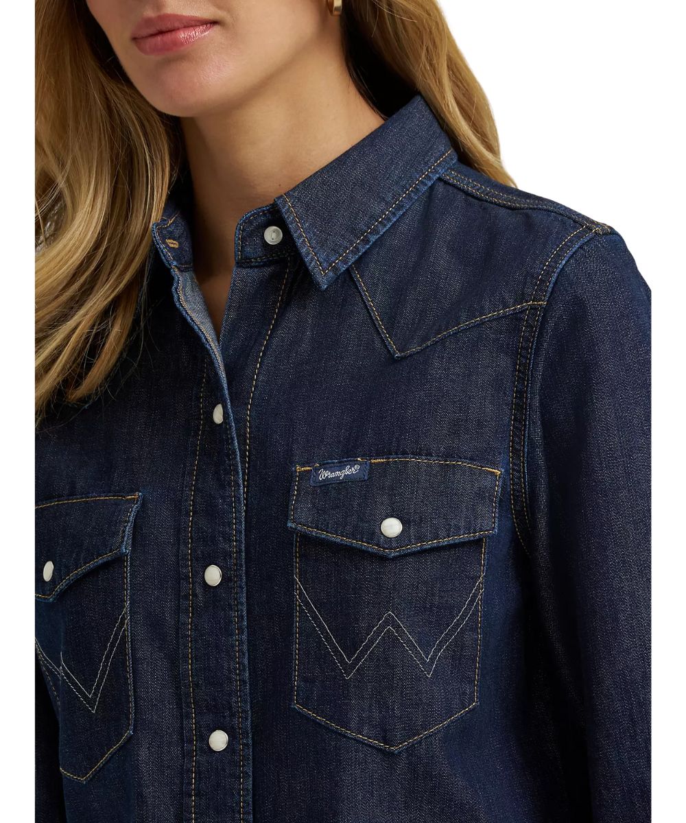 Wrangler Women's Denim Snap Shirt - Image 3