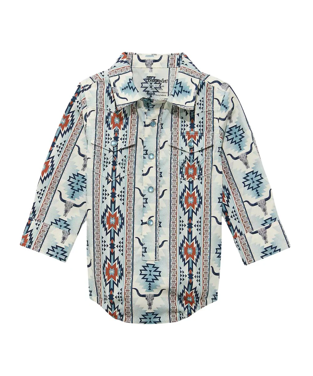 Wrangler Infant Boys' Checotah Snap Onesie - Image 2