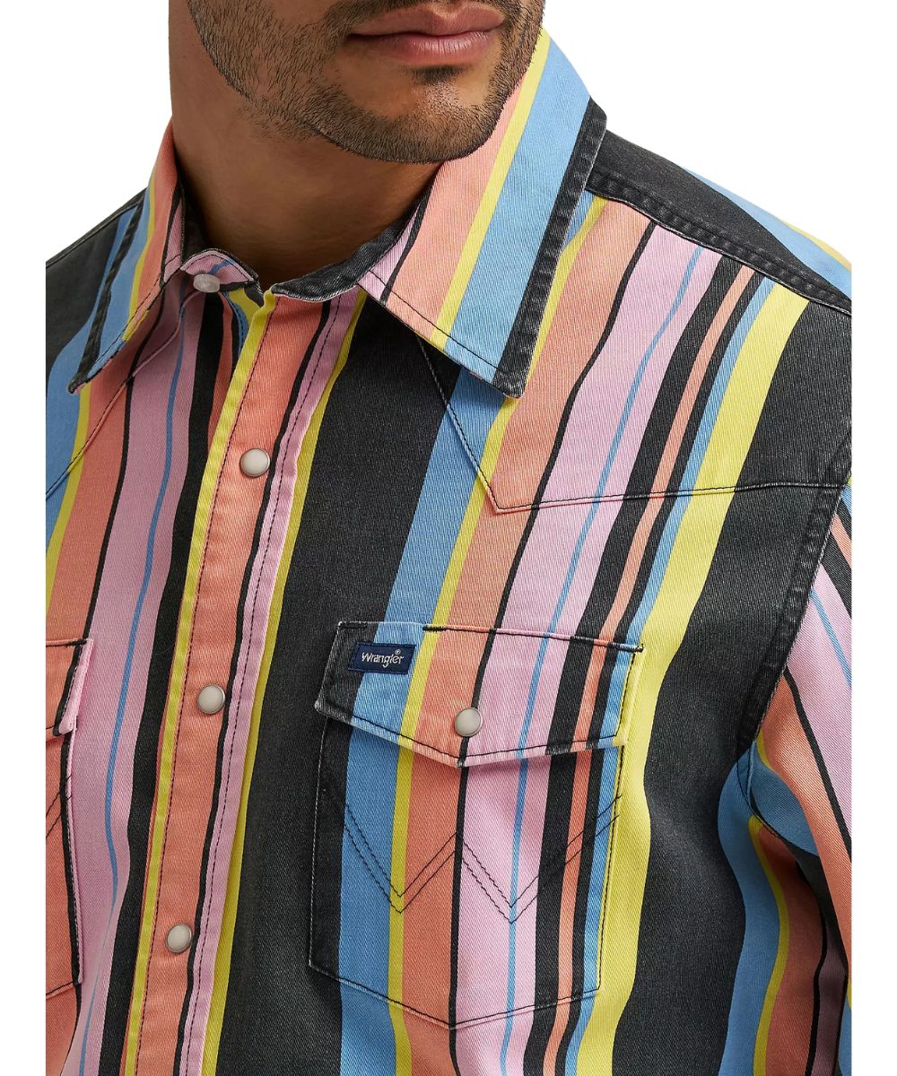 Wrangler Men's Brushpopper Western Snap Work Shirt - Image 3