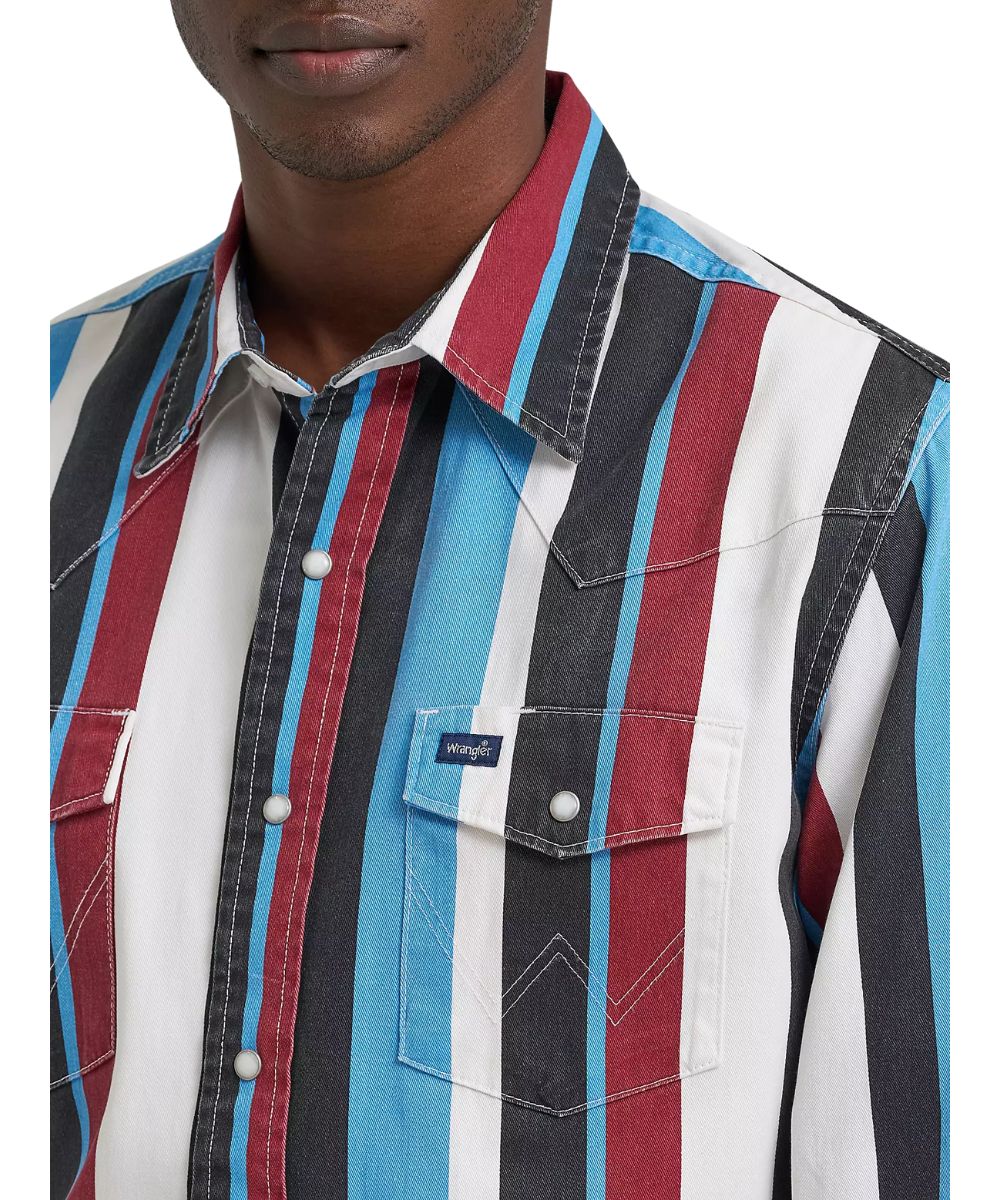 Wrangler Men's Brushpopper Western Snap Work Shirt - Image 3