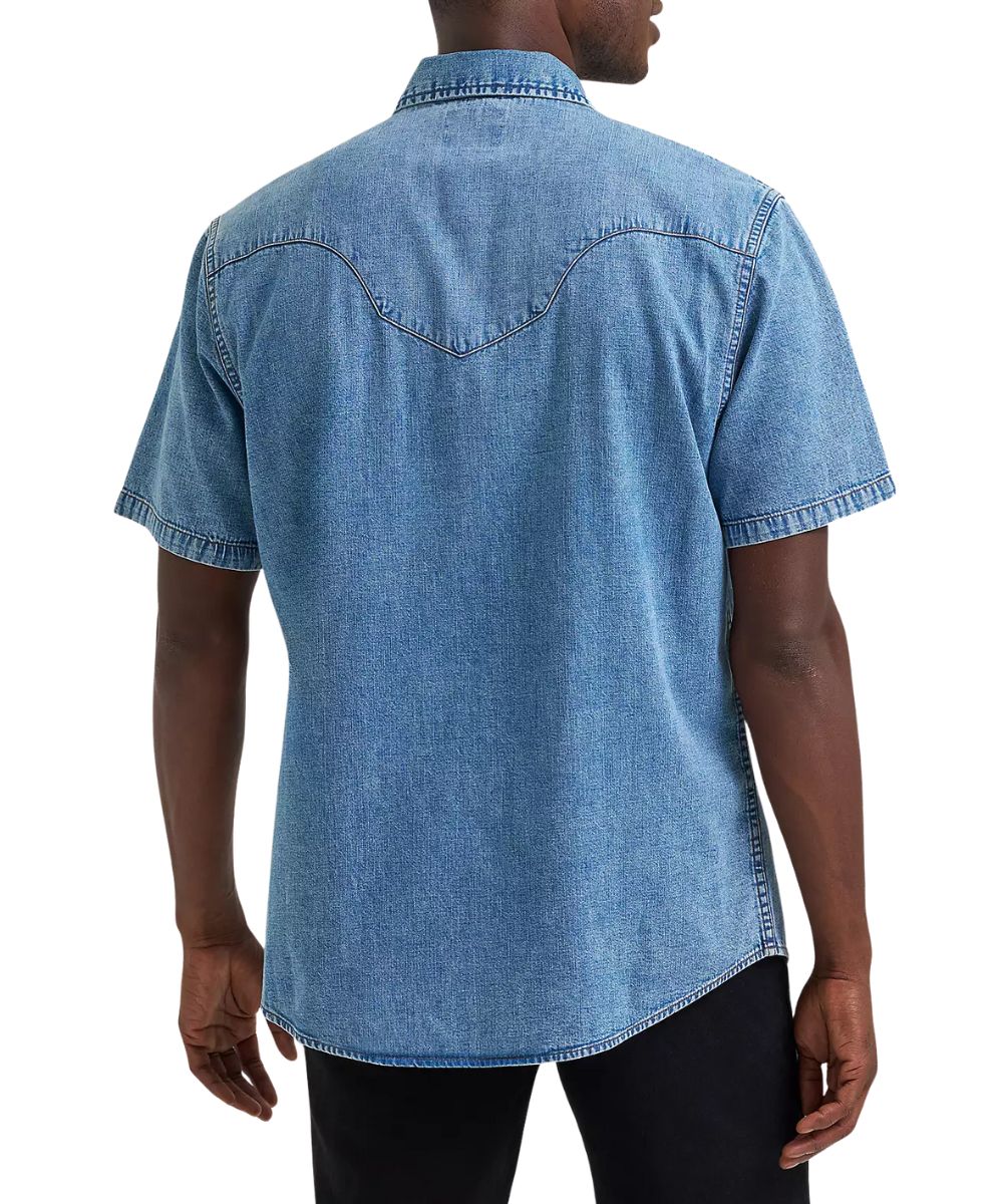 Wrangler Men's Vintage Denim Snap Shirt - Image 2