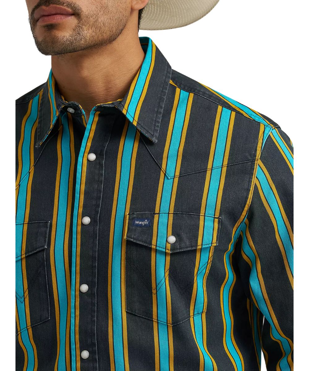 Wrangler Men's Brushpopper Western Snap Work Shirt - Image 3
