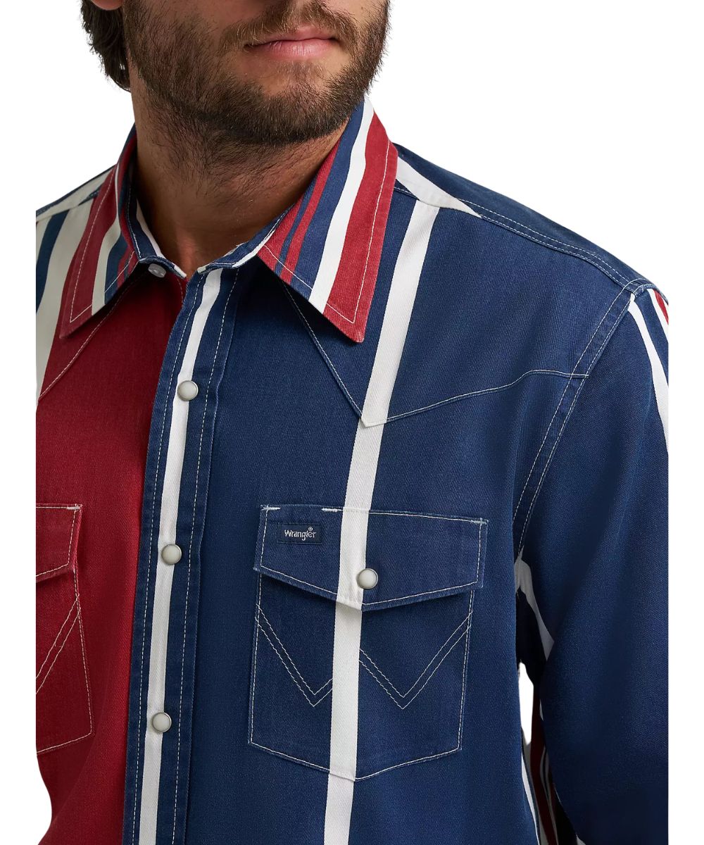 Wrangler Men's Brushpopper Western Snap Work Shirt - Image 3
