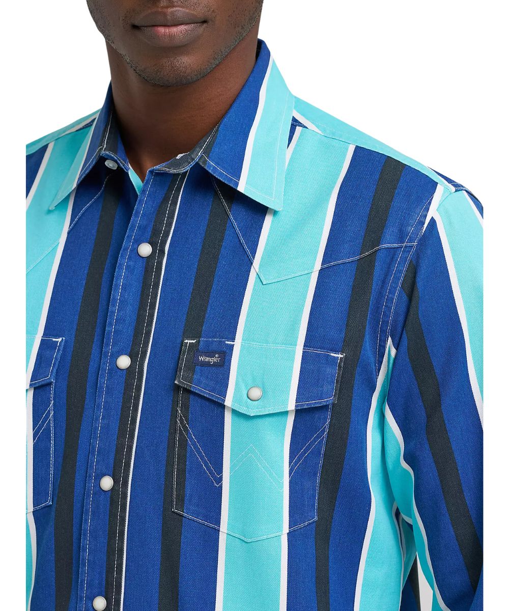 Wrangler Men's Brushpopper Western Snap Work Shirt - Image 3