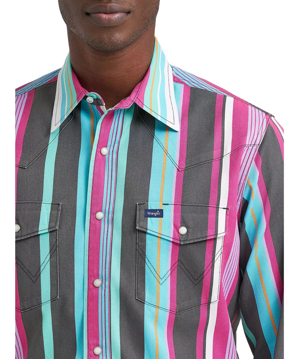 Wrangler Men's Brushpopper Western Snap Work Shirt - Image 3