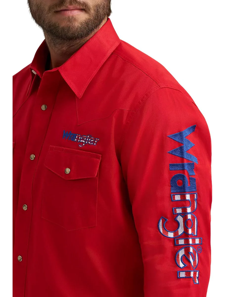 Wrangler Men's Logo Western Snap Shirt - Image 3
