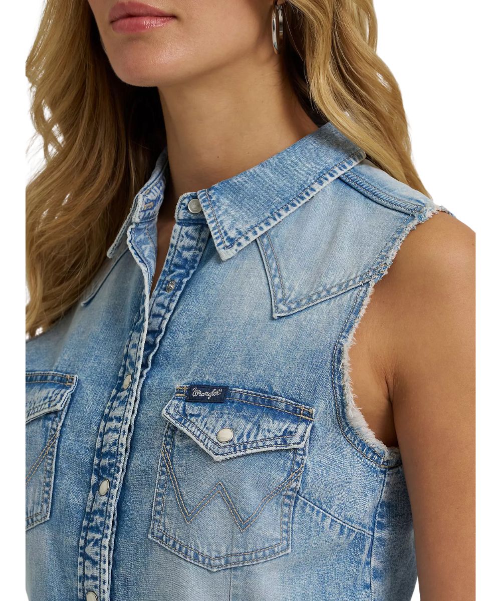 Wrangler Women's Retro Denim Snap Shirt - Image 3