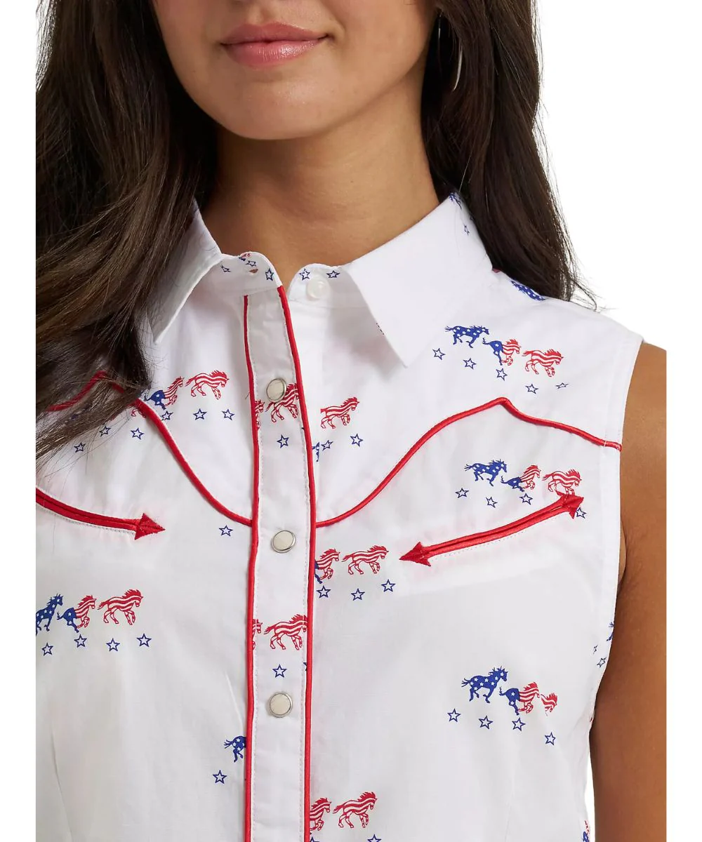 Wrangler Women's Americana Western Snap Shirt - Image 3