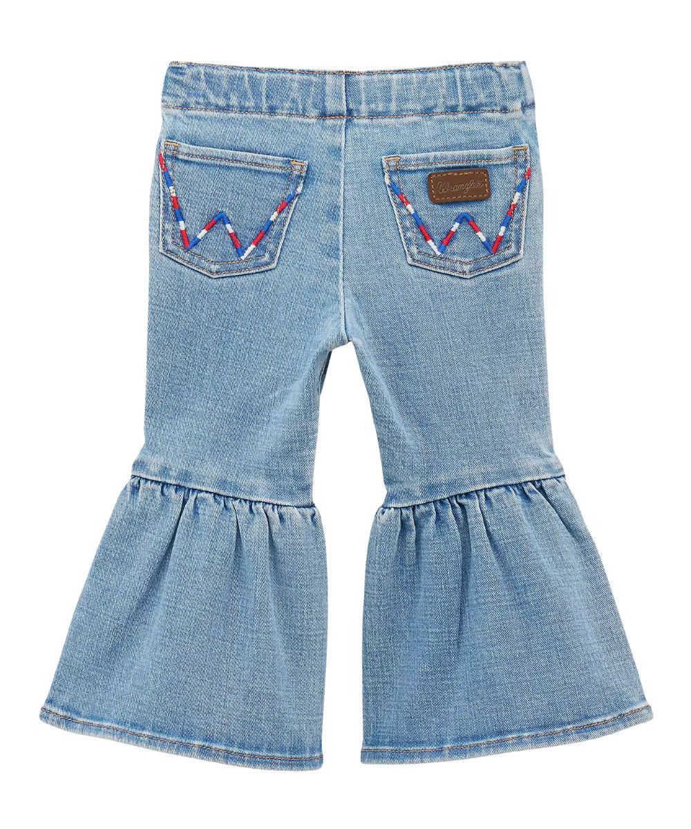 Wrangler Little Girls' Sky Ruffle Flare Jean - Image 3