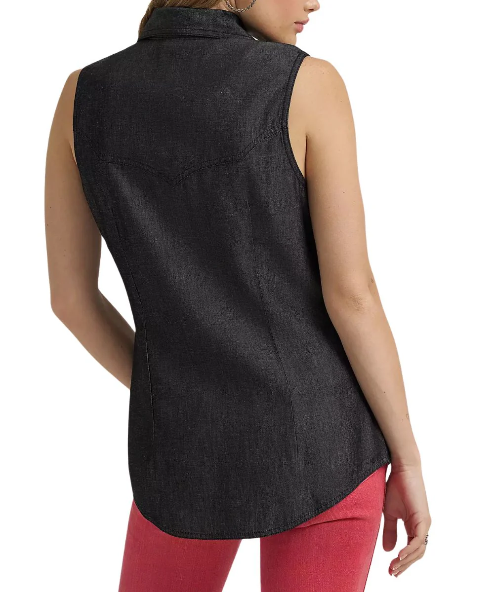Wrangler Women's Lainey Wilson Denim Snap Shirt - Image 2