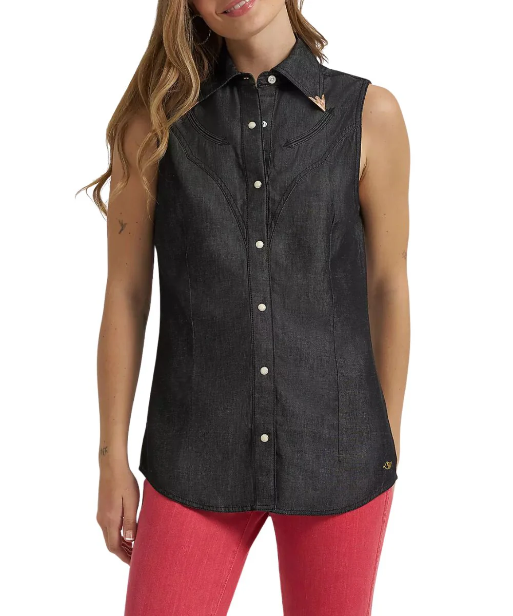 Wrangler Women's Lainey Wilson Denim Snap Shirt - Image 5