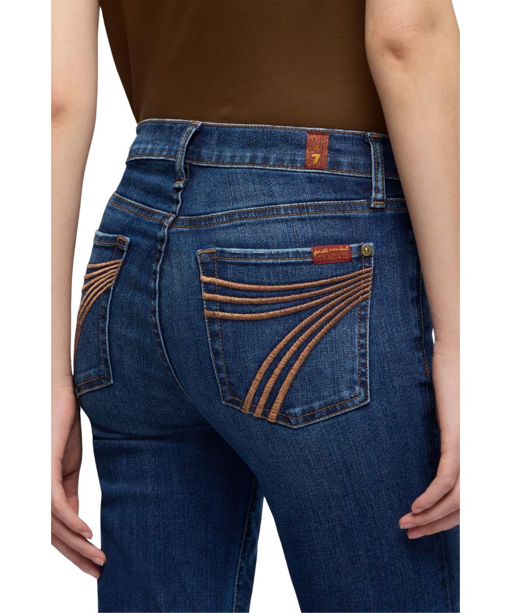 7 For All Mankind Women's Dojo Flare Trouser Jean - Image 4