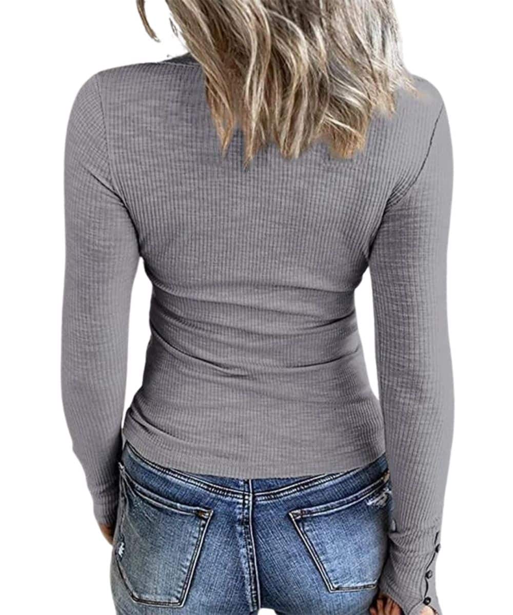 Anna Kaci Women's Fitted Henley Top - Image 2