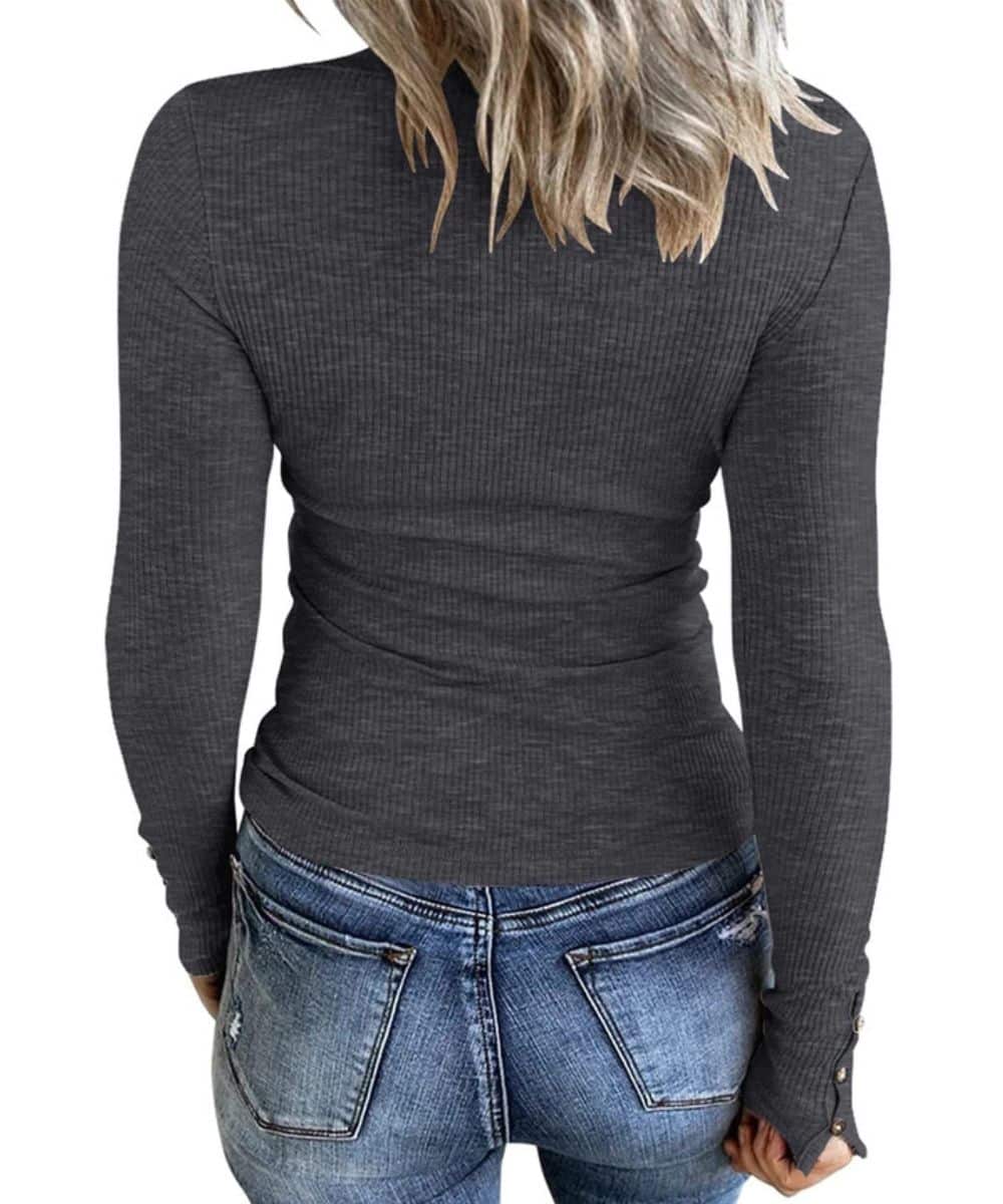 Anna Kaci Women's Fitted Henley Top - Image 2