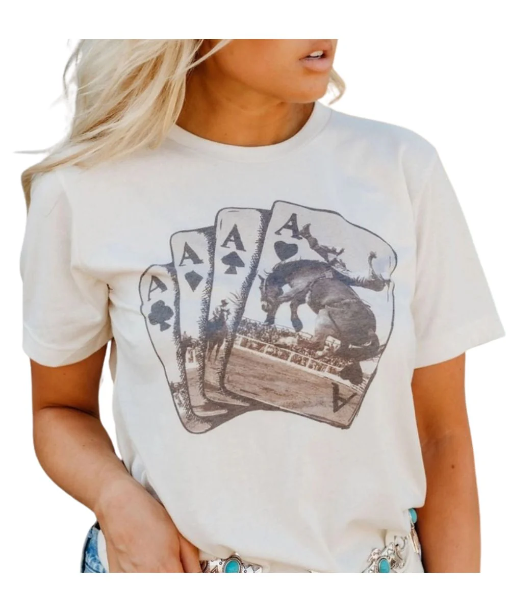 Wild Junkie Women's Aces Of Cowboys Tee - Image 2