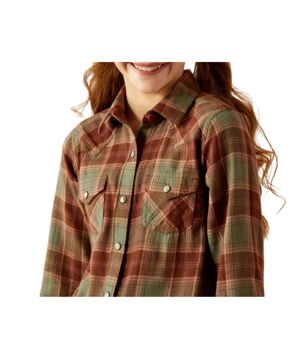 Ariat Girls' Ava Plaid Snap Shirt - Image 3