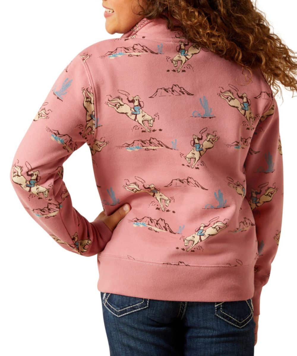 Ariat Girls' Bronc Scene 1/4 Zip Pullover - Image 2