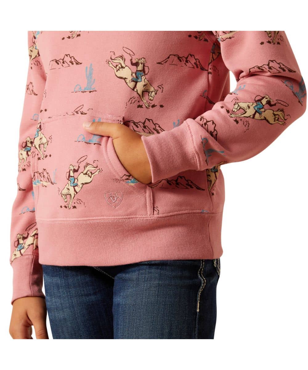 Ariat Girls' Bronc Scene 1/4 Zip Pullover - Image 3