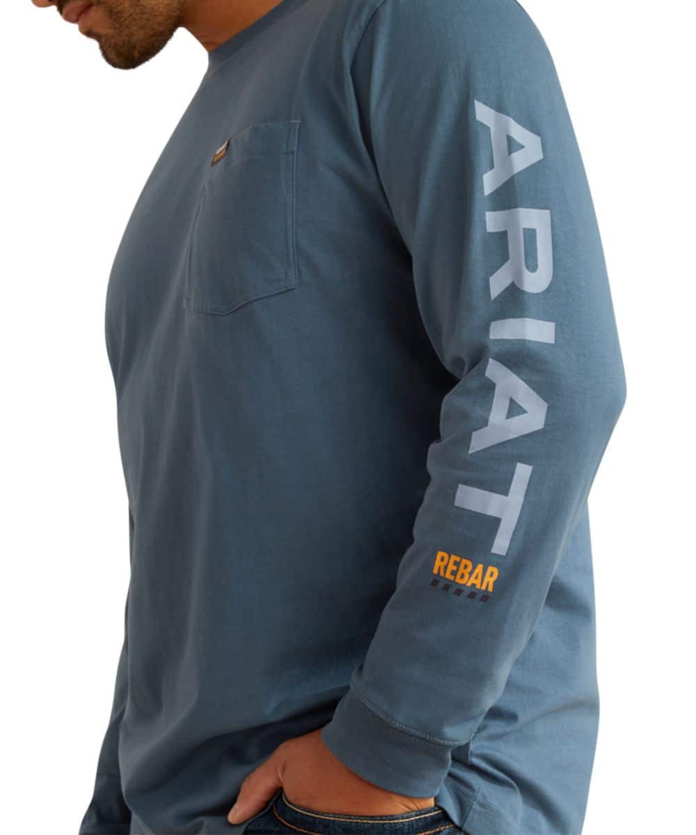 Ariat Men's Rebar Cotton Strong Logo Tee - Image 3