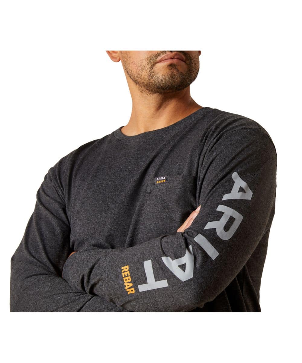 Ariat Men's Rebar Cotton Strong Logo Tee - Image 3
