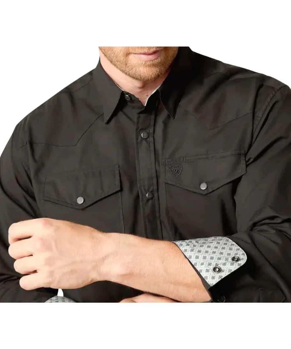 Ariat Men's Refined Slub Fitted Snap Shirt - Image 3
