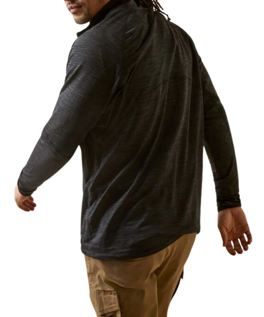 Ariat Men's Rebar Gridwork Baselayer 1/4 Zip Pullover - Image 2