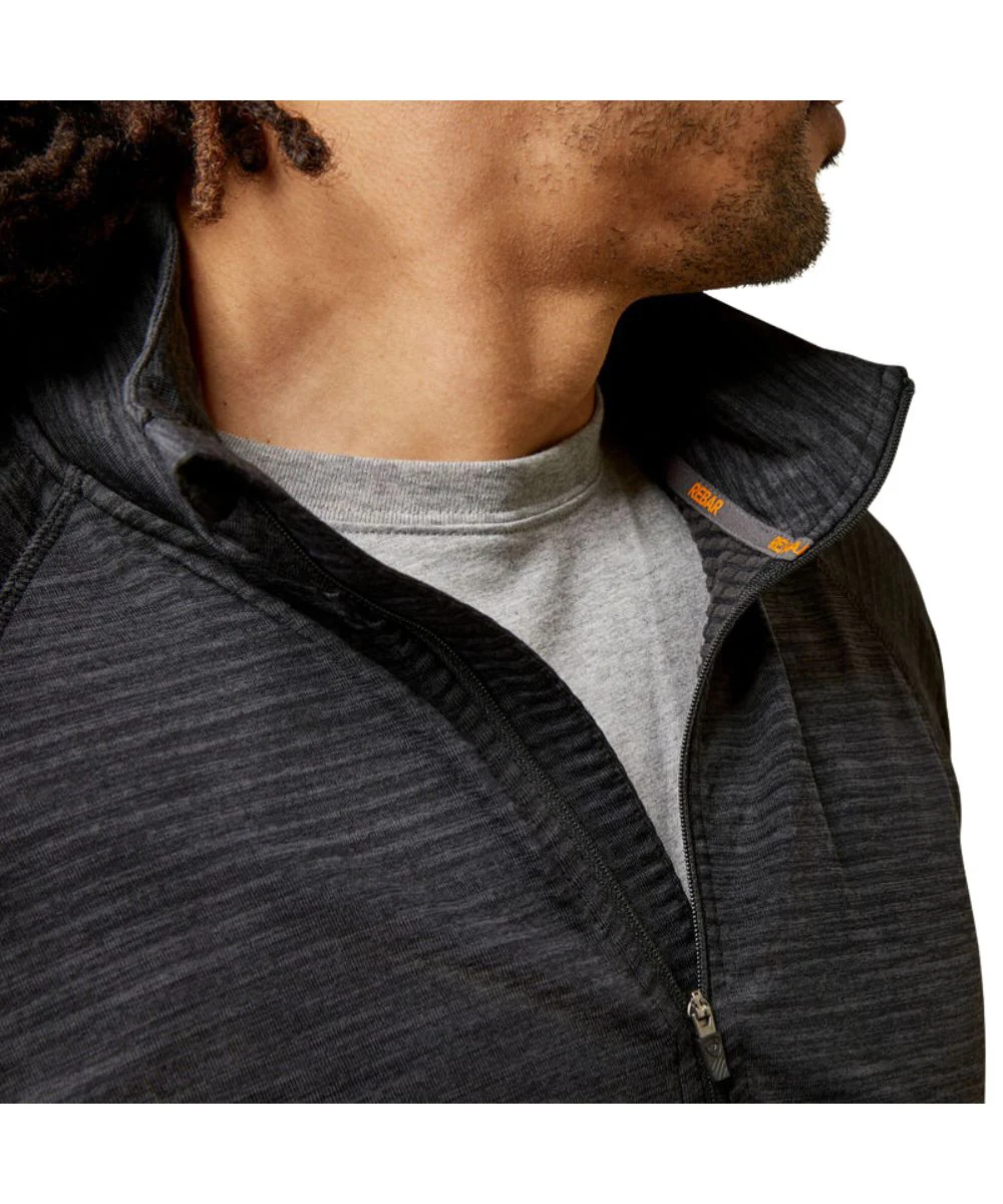 Ariat Men's Rebar Gridwork Baselayer 1/4 Zip Pullover - Image 3