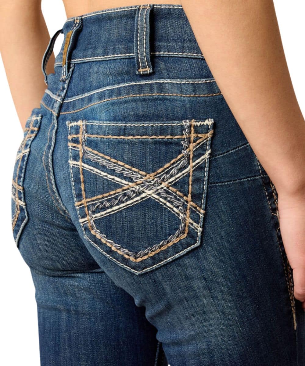 Ariat Women's R.E.A.L. Mid Rise Stretch Entwined Festival Boot Cut Jean - Image 3