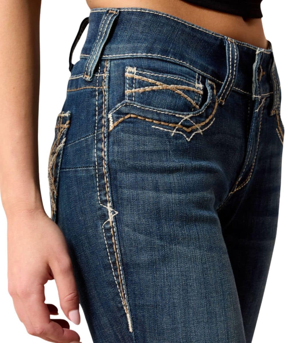 Ariat Women's R.E.A.L. Mid Rise Stretch Entwined Festival Boot Cut Jean - Image 4