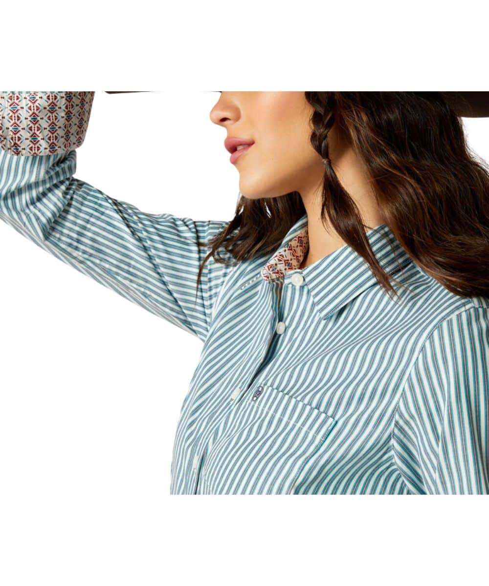 Ariat Women's Capri Striped Kirby Button Down Shirt - Image 3