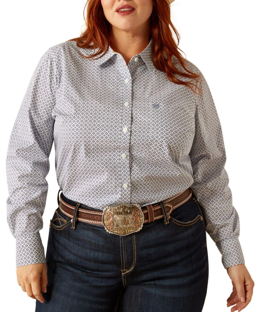 Ariat Women's Ocean Geo Print Kirby Button Down Shirt - Image 4