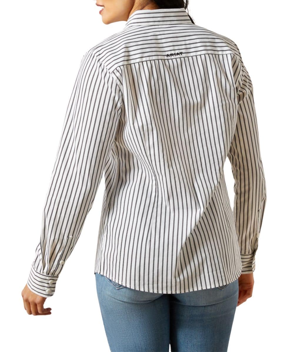 Ariat Women's Black Triangle Stripe Kirby Stretch Button Down Shirt - Image 2