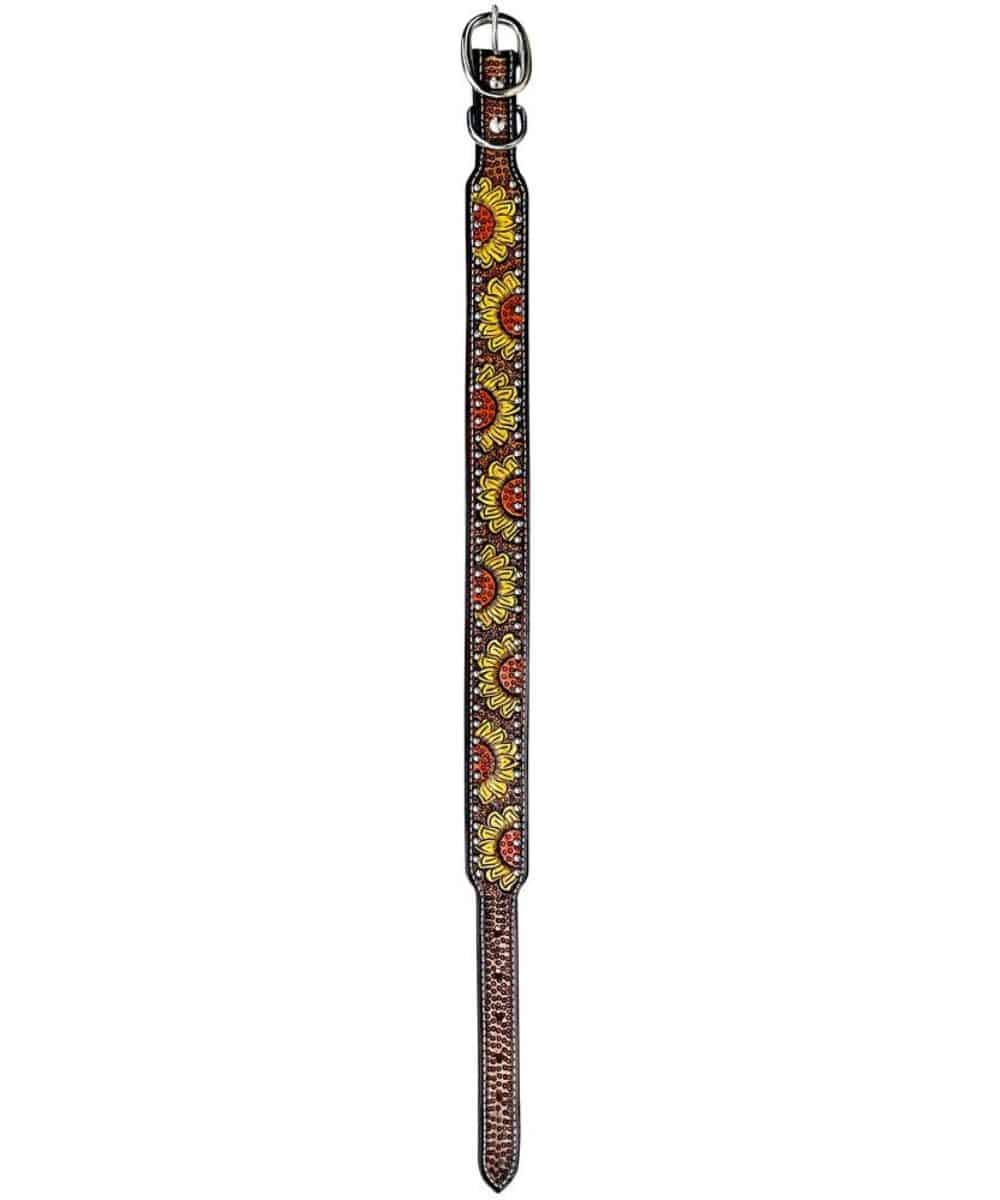 Bar H Equine Holly Sunflower Painted Dog Collar - Image 3