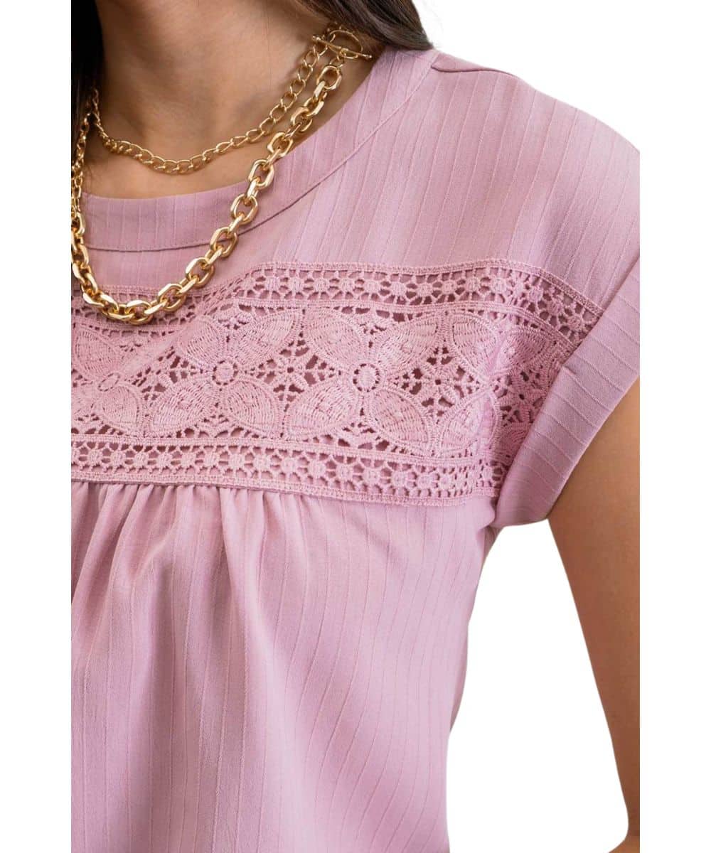 Blu Pepper Women's Floral Eyelet Blouse - Image 3