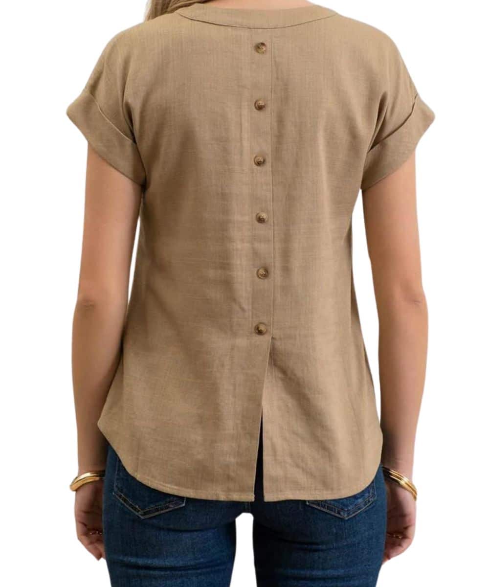 Blu Pepper Women's Back Button Top - Image 2