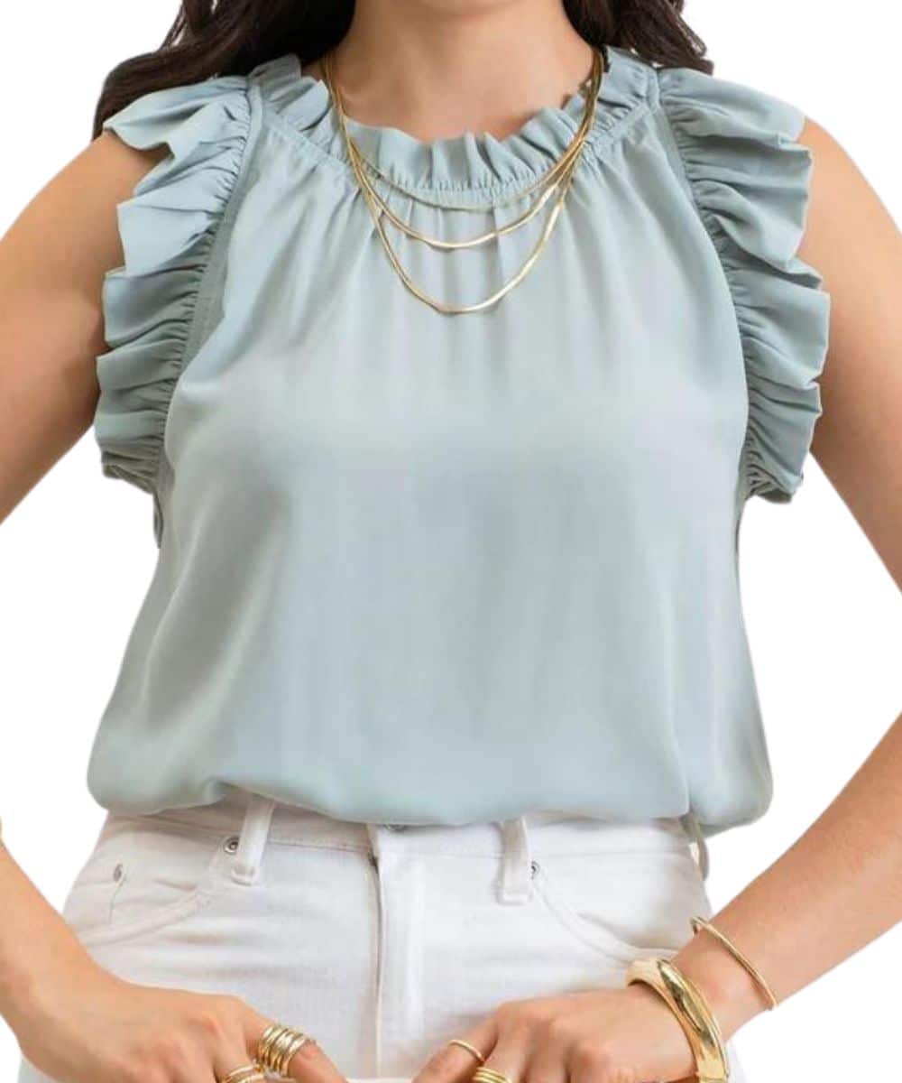 Blu Pepper Women's Ruffle Tank Top - Image 12