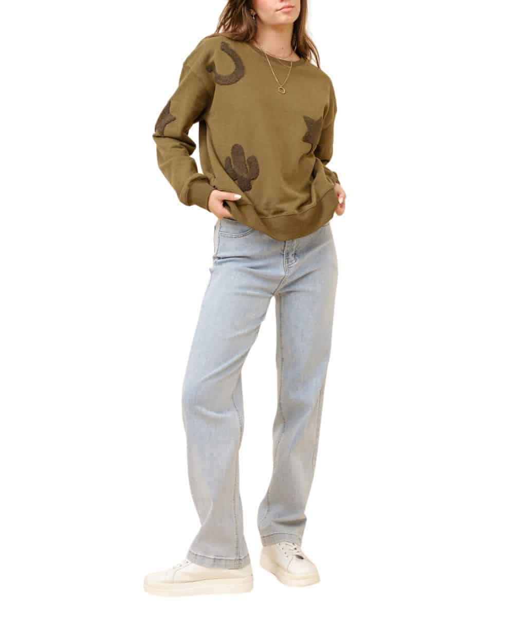 Blue B Women's Patchwork Sweatshirt - Image 2