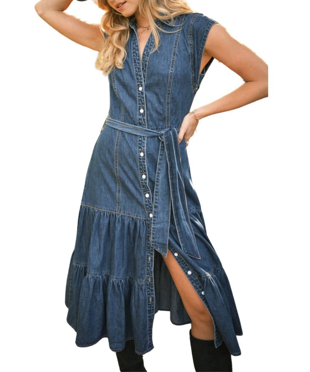 Blue B Women's Tiered Denim Dress - Image 3