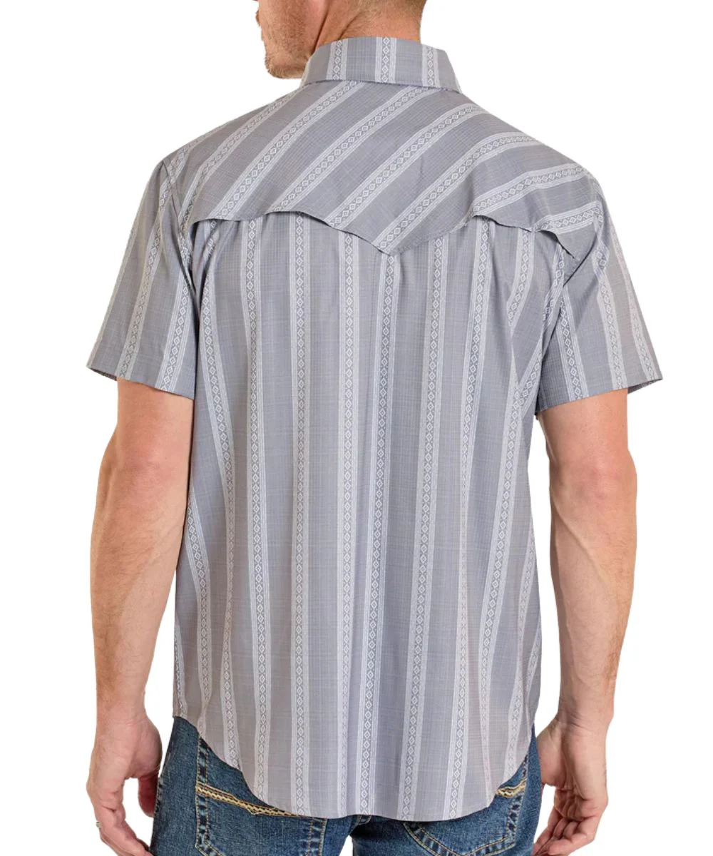 Rock & Roll Cowboy Men's Tek Western Snap Shirt - Image 2