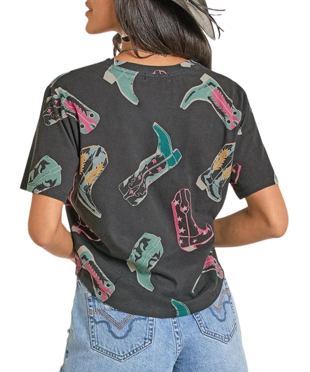 Rock & Roll Cowgirl Women's Boot Tee - Image 2