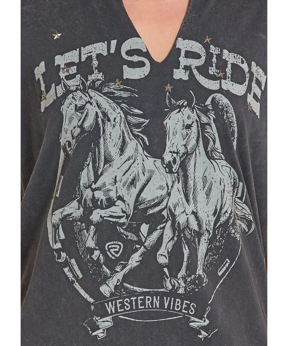 Rock & Roll Cowgirl Women's Western Vibes Tee - Image 2