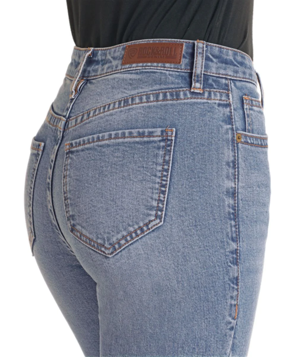 Rock & Roll Denim Women's Distressed Flare Jean - Image 4