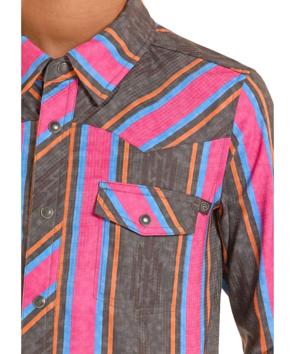 Rock & Roll Cowboy Boys' TekWestern Snap Shirt - Image 3