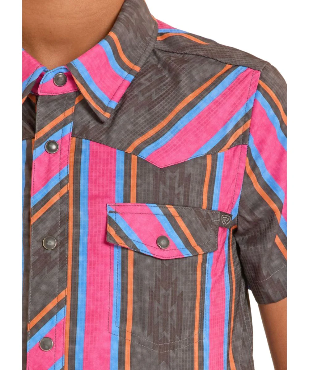 Rock & Roll Cowboy Boys' TekWestern Snap Shirt - Image 3