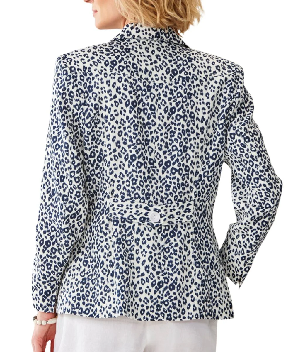 Charlie Paige Women's Savanah Leopard Linen Blazer - Image 2
