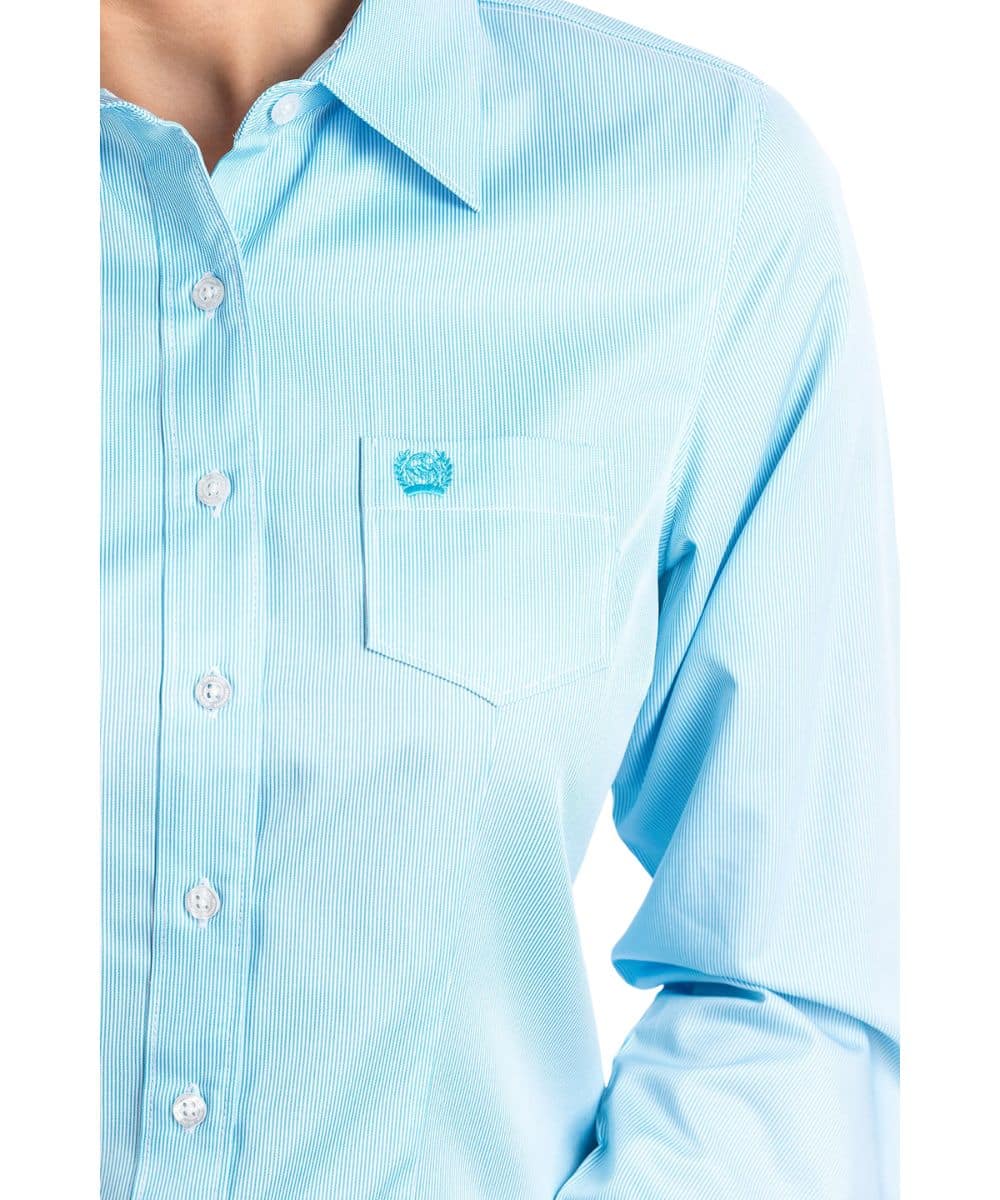 Cinch Women's Striped Tencel Button Down Shirt - Image 3