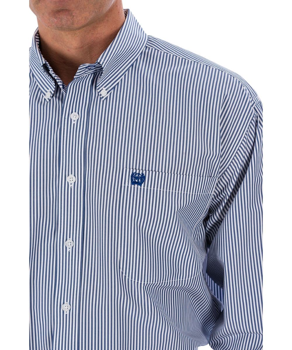 Cinch Men's Big & Tall Striped Button Down Shirt - Image 3
